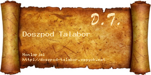 Doszpod Talabor névjegykártya
